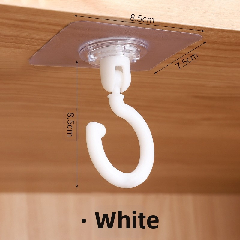 Lubų pasukamas kabliukas, plastikinis, viengubas kabliukas, modernus minimalistinis stilius, 3 kg apkrova, prekės ženklas WU