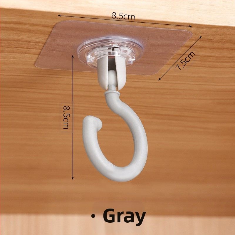 Lubų pasukamas kabliukas, plastikinis, viengubas kabliukas, modernus minimalistinis stilius, 3 kg apkrova, prekės ženklas WU