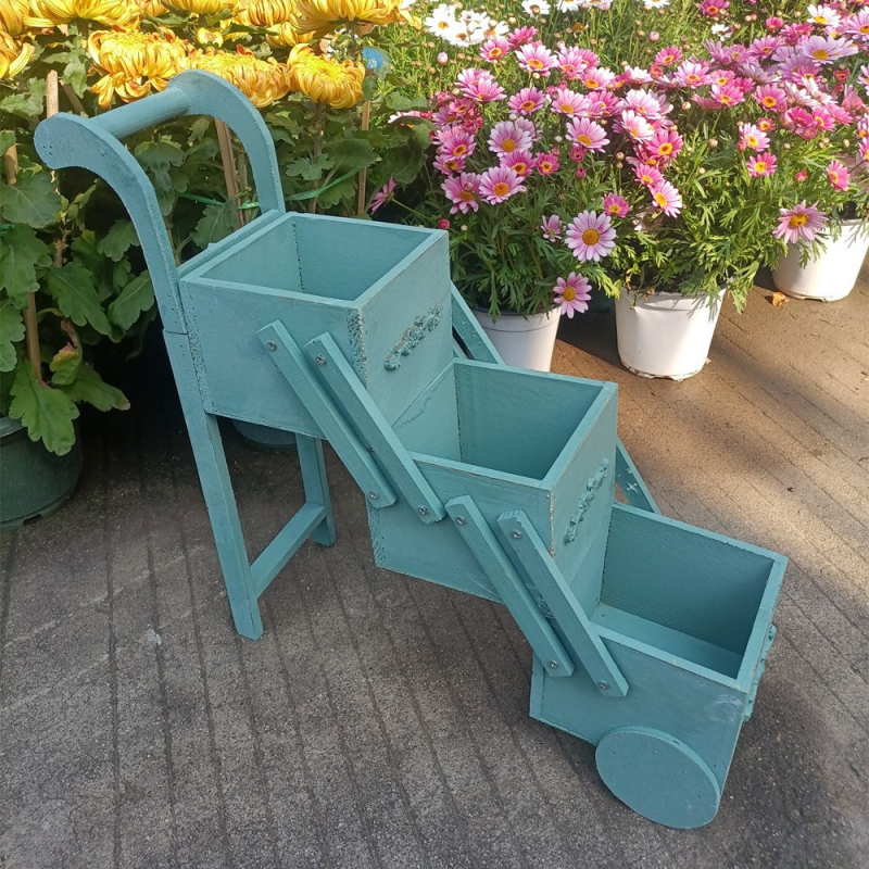 Eden medinis 3 pakopų vazonėlių stovas, grindų stovas