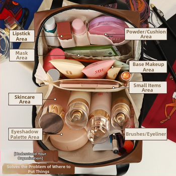 Γυναικεία τσαντάκι καλλυντικών από PU — Αδιάβροχο, ultra-light για ταξίδια, οργάνωση περιποίησης με πολυεστερική επένδυση