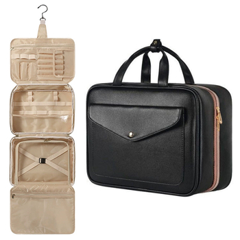 Τσάντα περιποίησης με PU υλικό, πολλαπλών χρήσεων, απλός και μοντέρνος σχεδιασμός, ιδανική για ταξίδια και αποθήκευση μακιγιάζ