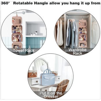 Τσάντα περιποίησης με PU υλικό, πολλαπλών χρήσεων, απλός και μοντέρνος σχεδιασμός, ιδανική για ταξίδια και αποθήκευση μακιγιάζ