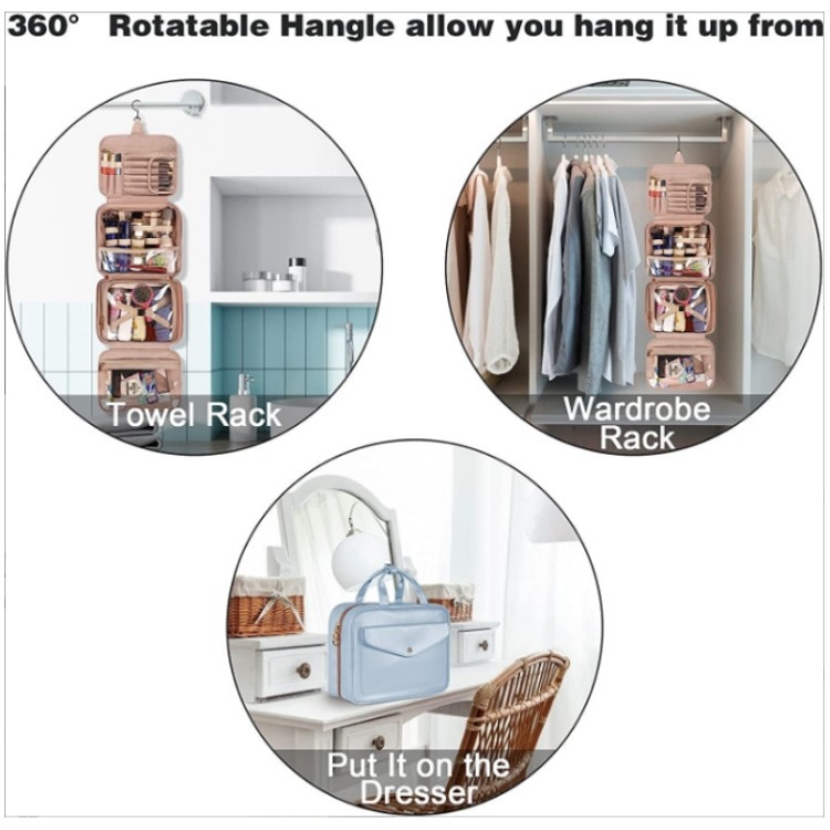 Τσάντα περιποίησης με PU υλικό, πολλαπλών χρήσεων, απλός και μοντέρνος σχεδιασμός, ιδανική για ταξίδια και αποθήκευση μακιγιάζ