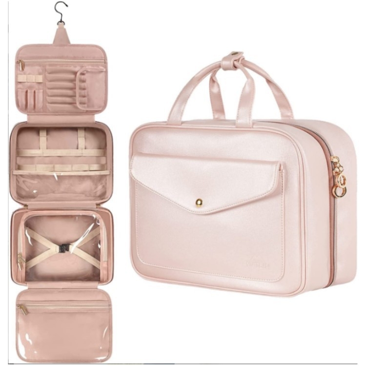 Τσάντα περιποίησης με PU υλικό, πολλαπλών χρήσεων, απλός και μοντέρνος σχεδιασμός, ιδανική για ταξίδια και αποθήκευση μακιγιάζ