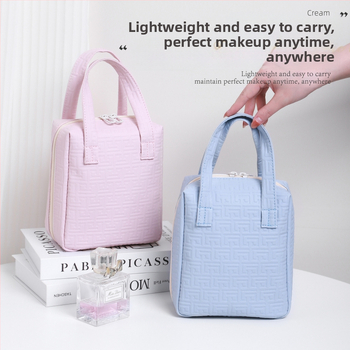 Τσαντάκι καλλυντικών από PU δέρμα με σχεδίαση κελύφους, μεγάλο χώρο για ταξίδια, αστικός μινιμαλιστικός σχεδιασμός