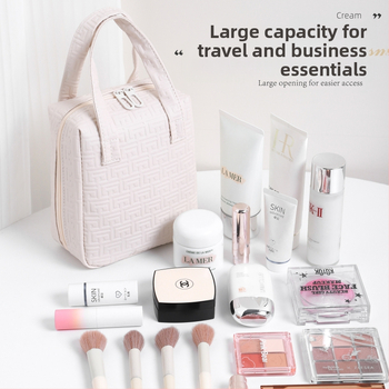Τσαντάκι καλλυντικών από PU δέρμα με σχεδίαση κελύφους, μεγάλο χώρο για ταξίδια, αστικός μινιμαλιστικός σχεδιασμός