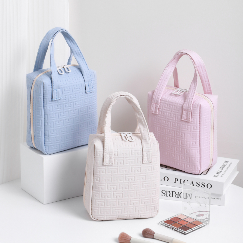 Τσαντάκι καλλυντικών από PU δέρμα με σχεδίαση κελύφους, μεγάλο χώρο για ταξίδια, αστικός μινιμαλιστικός σχεδιασμός