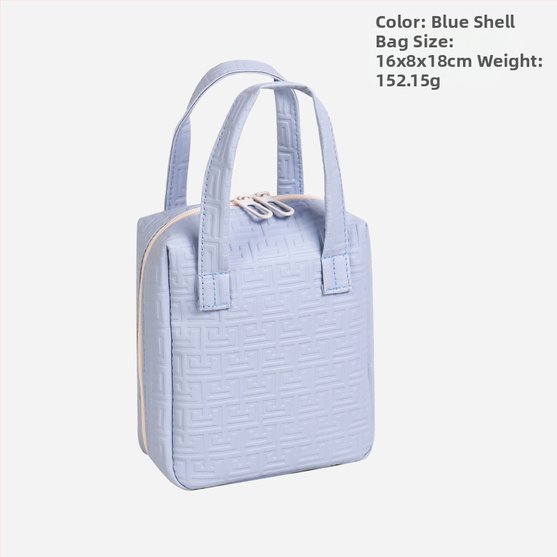 Τσαντάκι καλλυντικών από PU δέρμα με σχεδίαση κελύφους, μεγάλο χώρο για ταξίδια, αστικός μινιμαλιστικός σχεδιασμός