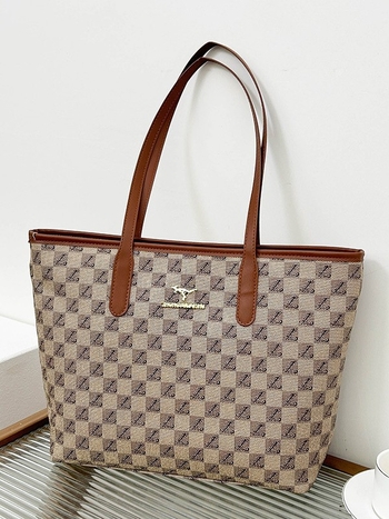 Unisex PU bőrhatású tote táska cipzárral, nylon belső bélés, belső telefontok, köztes réteg, vízszintes négyszögletes forma