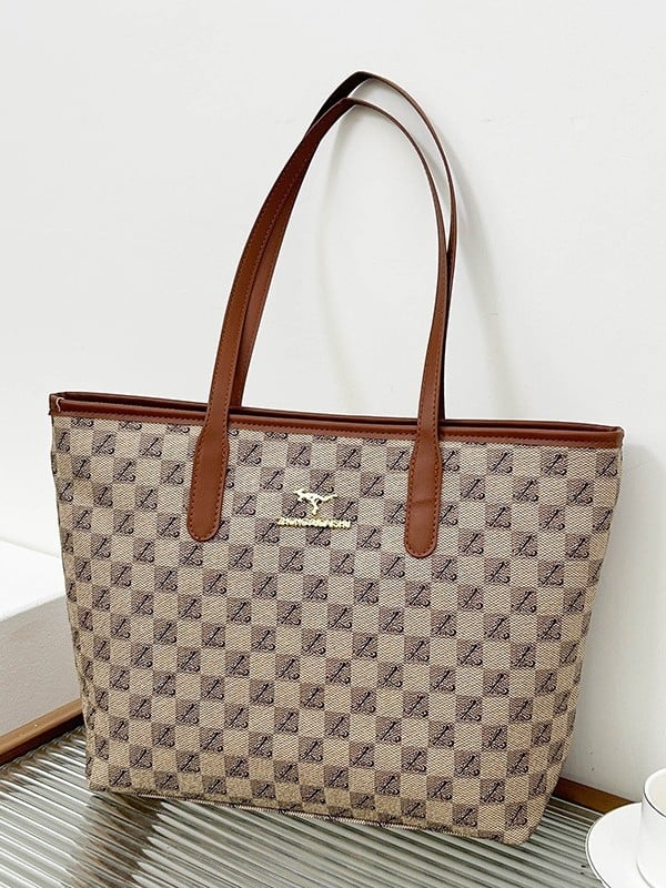 Unisex PU bőrhatású tote táska cipzárral, nylon belső bélés, belső telefontok, köztes réteg, vízszintes négyszögletes forma