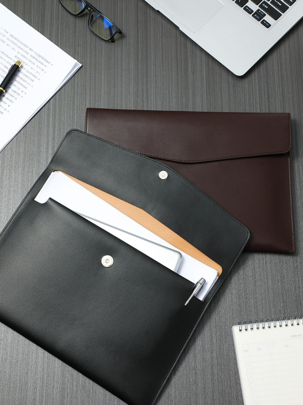 Verslo odinė A4 dokumentų tašė su odine sagtimi, spausdintas logotipas, atspari vandeniui ir dėvėjimui, didelė talpa, PU oda, pamušalas poliesteris, prekinis ženklas Yujingxuan