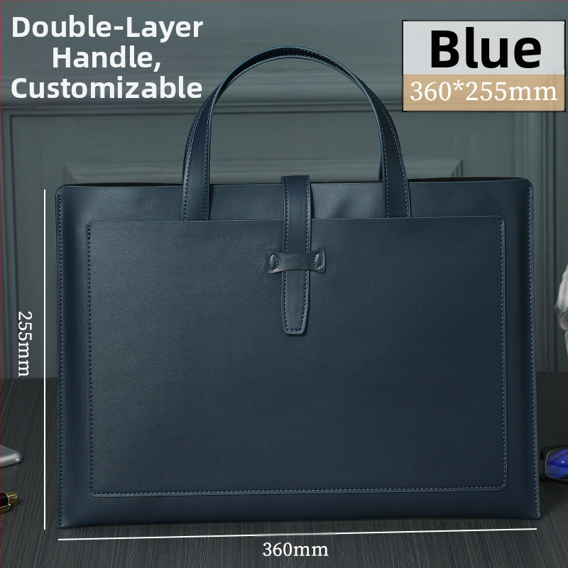 Verslo odinė A4 dokumentų tašė su odine sagtimi, spausdintas logotipas, atspari vandeniui ir dėvėjimui, didelė talpa, PU oda, pamušalas poliesteris, prekinis ženklas Yujingxuan