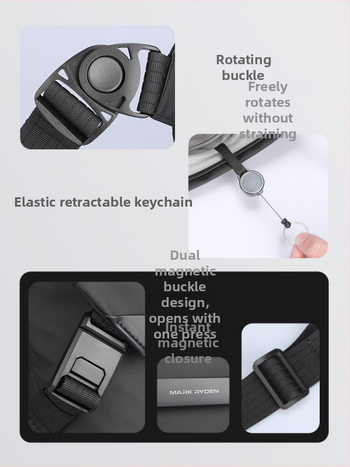 Ανδρική Τσάντα Ώμου MARK RYDEN, Αστικός Μινιμαλισμός, Υλικό Oxford, Εσωτερικό Πολυεστέρας, Μονόχρωμο Σχέδιο, Ανεκτική στη Φθορά, Καθημερινή Χρήση