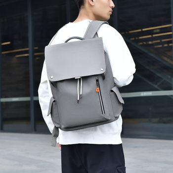 Férfi nylon hátizsák laptophoz, 20–35L, 14 hüvelykes laptophoz, városi minimalist stílus, ívelt vállpántok