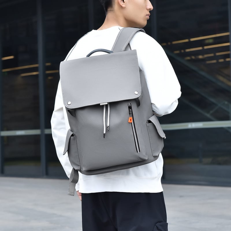 Férfi nylon hátizsák laptophoz, 20–35L, 14 hüvelykes laptophoz, városi minimalist stílus, ívelt vállpántok