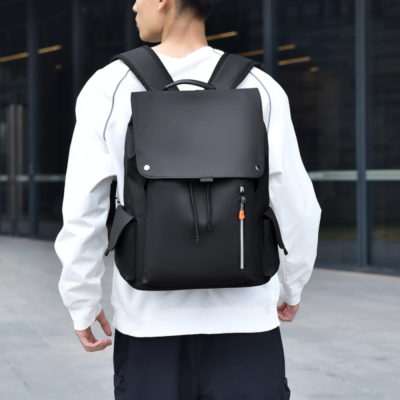Férfi nylon hátizsák laptophoz, 20–35L, 14 hüvelykes laptophoz, városi minimalist stílus, ívelt vállpántok