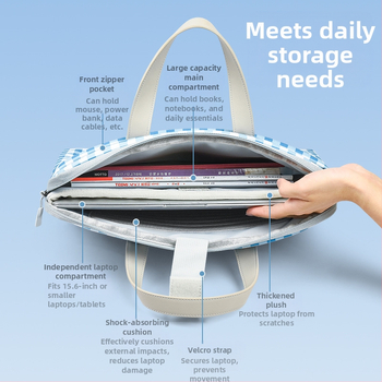 Унисекс чанта за лаптоп, водоустойчива, ултра лека, удароиздръжлива, полиестер
