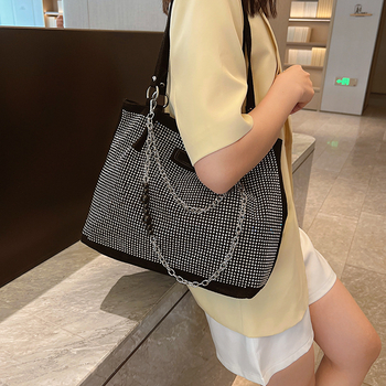 Μεγάλη tote τσάντα, street-trend στυλ, PU υλικό, οριζόντιο τετράγωνο σχήμα, νάιλον επένδυση, Zhenting Luggage, Καλοκαίρι 2023