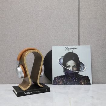 Στήριγμα ακουστικών-διακοσμητικό, ξύλο και δέρμα, Leike, μοντέρνο μινιμαλιστικό σχέδιο, ξύλινο