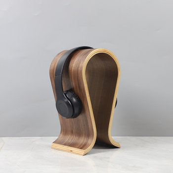 Στήριγμα ακουστικών-διακοσμητικό, ξύλο και δέρμα, Leike, μοντέρνο μινιμαλιστικό σχέδιο, ξύλινο