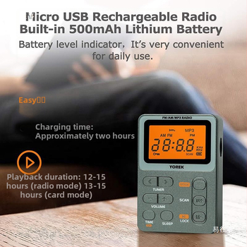 Μίνι ραδιόφωνο με MP3 player, ψηφιακός δέκτης FM/AM, μοντέλο JS-4202, μονοφωνικός ήχος, μπαταρία λιθίου