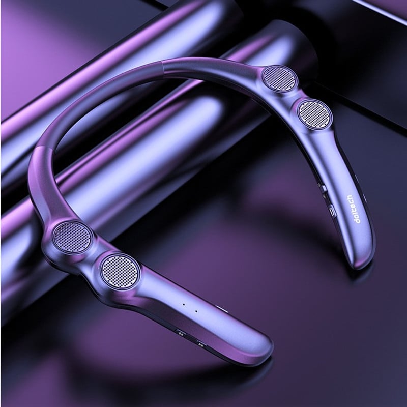 Nyakban viselhető Bluetooth hangszóró 4 hangszóróval, 100 Hz–20 kHz, IPX4 vízálló, 15 m hatótávolság, Bluetooth 5.0