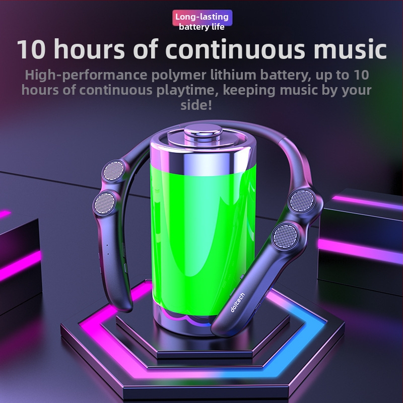 Bluetooth високоговорител за врата с 4 говорителя, диапазон 100 Hz–20 kHz, IPX4 водоустойчив, обхват до 15 m, Bluetooth 5.0