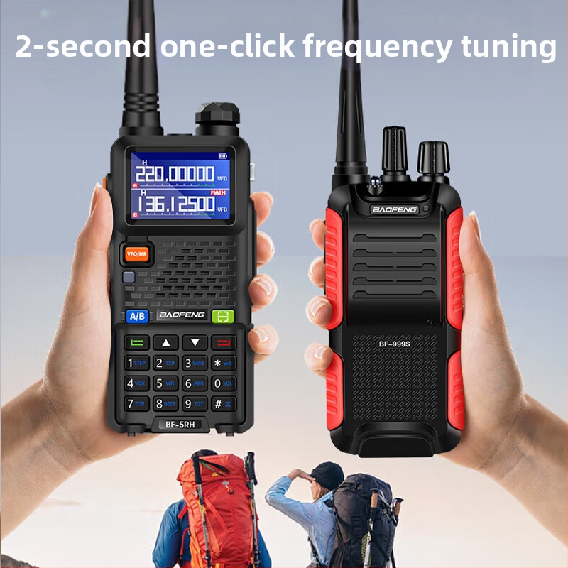 Baofeng UV-5R BF-5RH/M радиостанция с дисплей, диапазон 136–174/400–520 MHz, 5 W, 128 канала, обхват 1,5–3 км