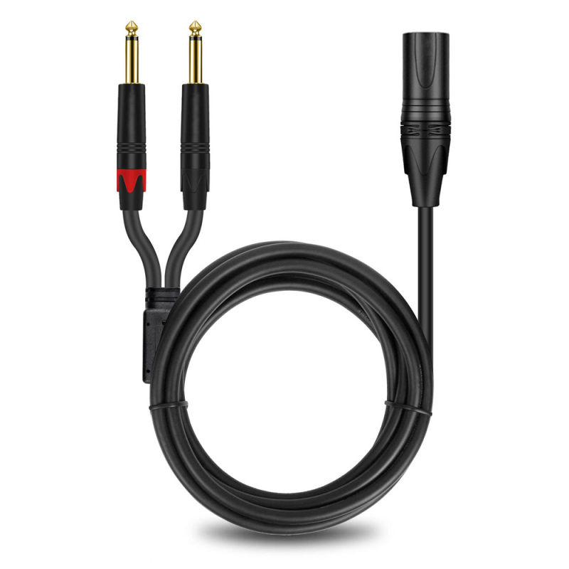 Аудио кабел SIYUYANG: XLR женски към двойни 6,35 мм конектори, контакти с златно покритие, медно ядро, CCC сертифициран