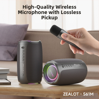 ZEALOT Φορητό ηχείο Bluetooth karaoke με ενσωματωμένο μικρόφωνο, 20W, Bluetooth 5.2, IPX5, μπαταρία 2000–4000mAh