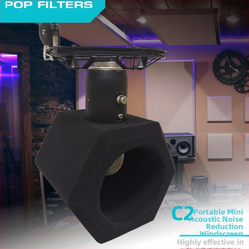 Αντιανεμικό κάλυμμα μικροφώνου με βαμβάκι απορροφητικό ήχου για φορητό στούντιο εγγραφής, μοντέλο C2, από Voice Converter