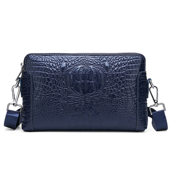 Ανδρική τσάντα ώμου με μοτίβο δέρματος κροκοδειλίου, PU δέρμα, επένδυση πολυεστέρα, αστικό μινιμαλιστικό στυλ