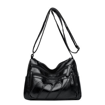 Geantă de damă din PU moale, stil Kelly, formă orizontal pătrată, închidere cu fermoar, buzunar intern cu fermoar