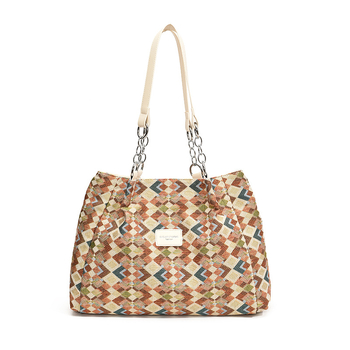 Дамска Tote чанта с голям капацитет — PU материал, урбан стил, пролет 2024, хоризонтално квадратна форма, цип