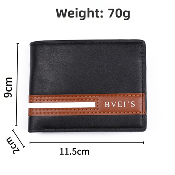 Ανδρικό bifold πορτοφόλι από PU δέρμα με πολλαπλές θήκες καρτών, θήκη νομισμάτων, πολυεστερική επένδυση