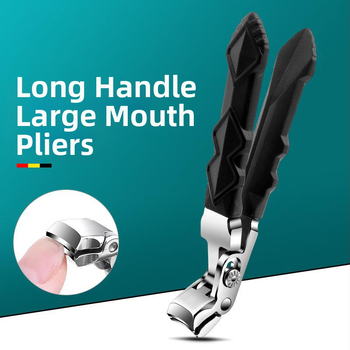 Kliešte na nechty s dlhým držadlom a ohnutou hlavou, nehrdzavejúca oceľ, veľký otvor, na manikúru a pedikúru