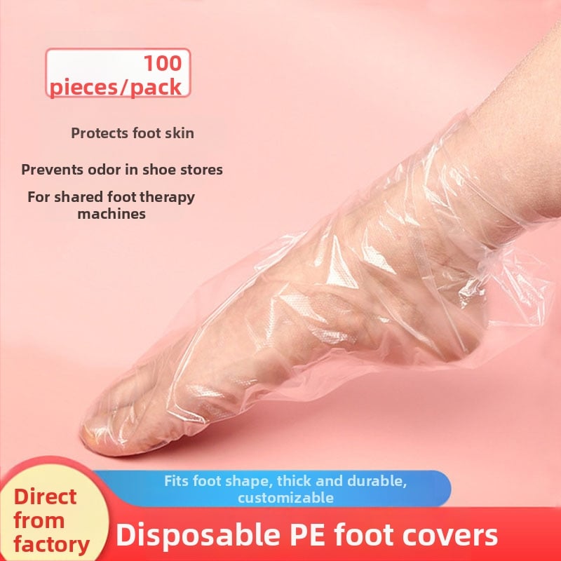 Μίας χρήσης πλαστικά καλύμματα ποδιών, αντιολισθητικά, 0,08 mm, με μοτίβο, 90 g, 100 τεμάχια ανά συσκευασία