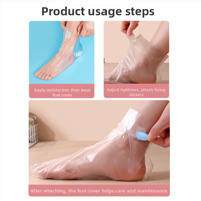 Еднократни пластмасови покривки за крака, антихлъзгави, дебелина 0,08 мм, с шарка, 90 g, 100 бр. в опаковка