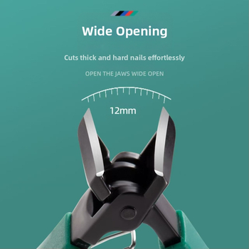 Ψαλίδι νυχιών με κεκλιμένο στόμιο και μεγάλο άνοιγμα για αφαίρεση νεκρού δέρματος, ανοξείδωτο εργαλείο μανικιού.