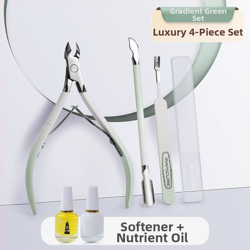 Комплект маникюрни инструменти: неръждаема стомана, ножици за мъртва кожа, нож за кожички, дърпач и файл за нокти – преносим домашен комплект от Tree on the cloud