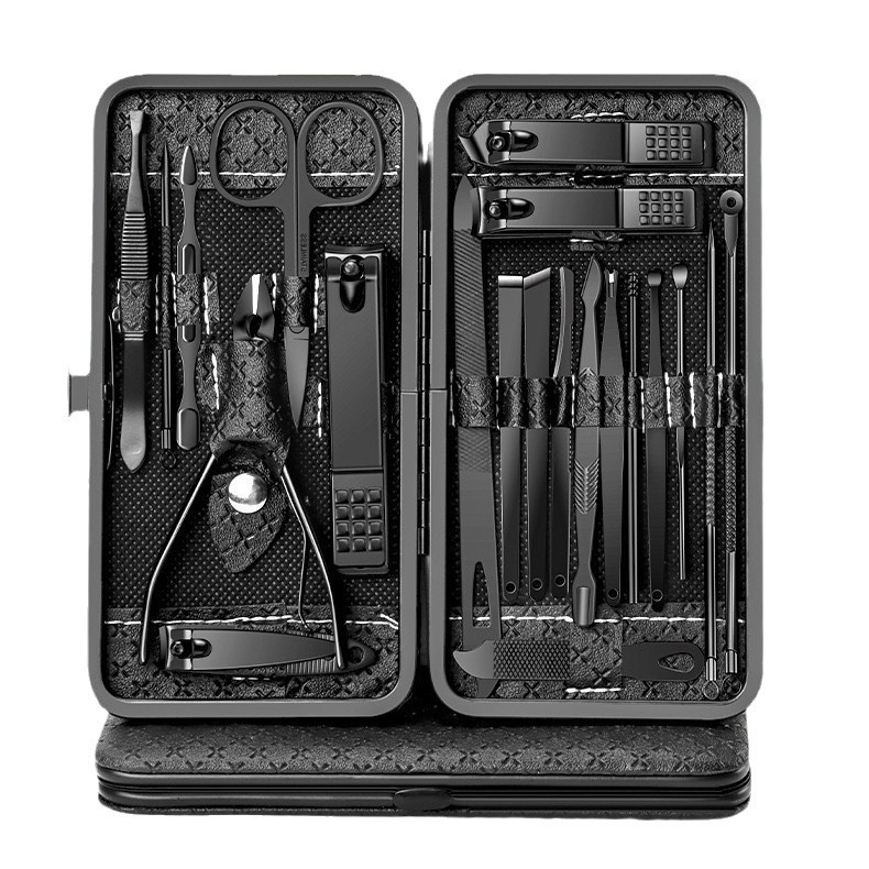 21-частен комплект маникюрни инструменти със ножици за кожички със скосена челюст