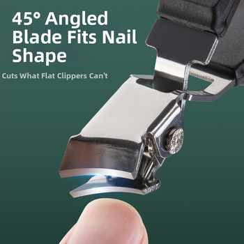 Κοπτικό νυχιών με κεκλιμένο στόμιο και αυλάκι για νύχια — πλαστικό και ανοξείδωτος χάλυβας