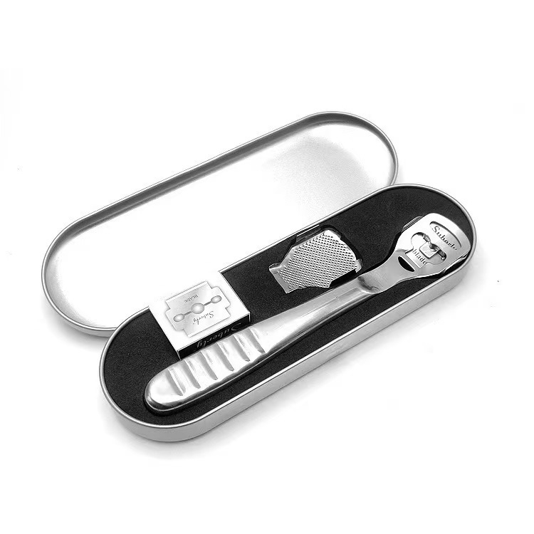 Педикюрен инструмент от неръждаема стомана за домашна употреба – скрабер за крака за премахване на мъртва кожа и мазоли, марка Goria, опаковка 500 бр