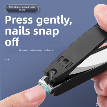 Νυχοκοπτικό με αντιδιασπορά, φορητό με επίπεδη άκρη, από πλαστικό και ανοξείδωτο χάλυβα, οικιακή χρήση