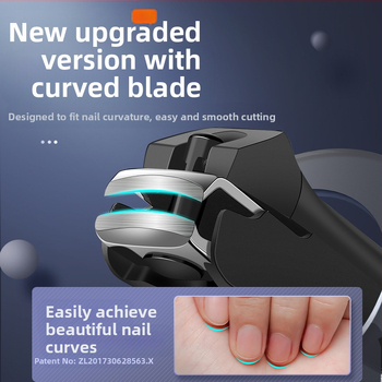 Νυχοκοπτικό με αντιδιασπορά, φορητό με επίπεδη άκρη, από πλαστικό και ανοξείδωτο χάλυβα, οικιακή χρήση