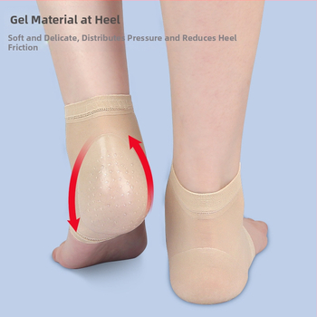 Κάλτσες φτέρνας με gel για γυναίκες – μαλακές, φιλικές προς το δέρμα, διαπνέουσες, νάιλον 70–80%, αντιολισθητικά, κοντός κύλινδρος