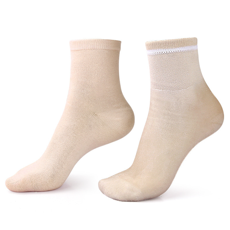 Κάλτσες πλήρους ποδιού από βαμβάκι-gel, μονόχρωμες, με μεσαίο σωλήνα, ύφανση με μία βελονιά, 120N, για όλες τις εποχές