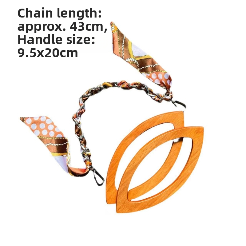 Дамска ръчно плетена чанта с дървени дръжки; дървен материал; стил: ръчно изработени плетени аксесоари; функции: антибактериална, износоустойчива; сезон: Зима 2024