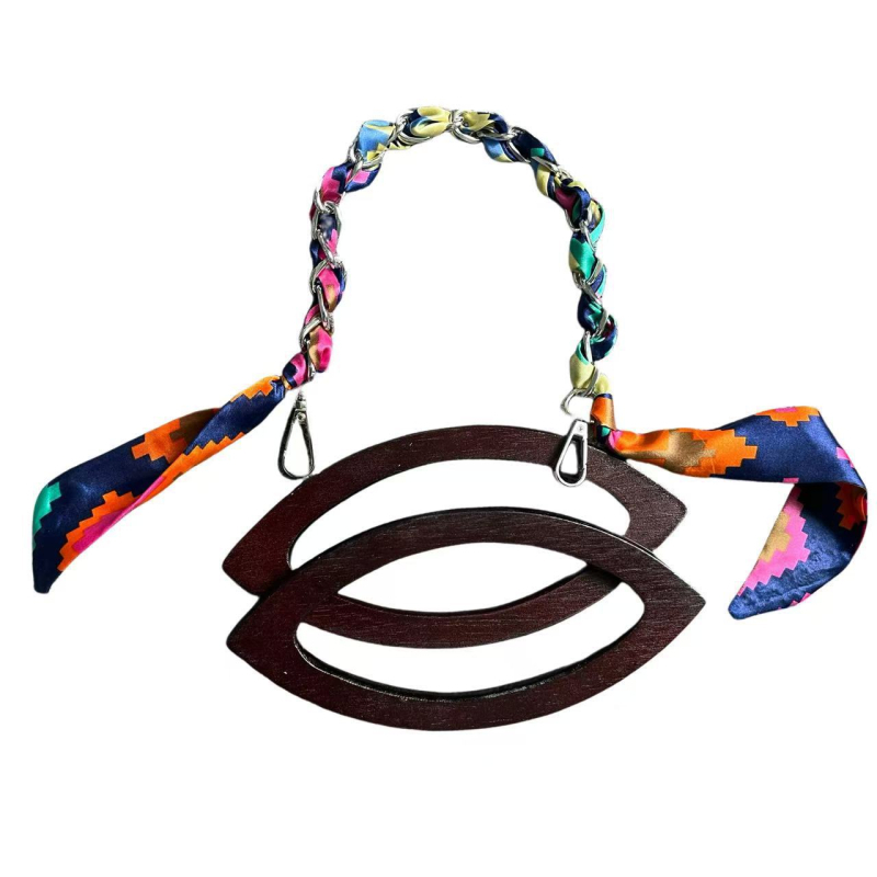 Moteriška rankinė, rankų darbo austinė su medinėmis rankenomis; medžiaga: medis; stilius: rankų darbo aksesuarai; antibakterinė, atspari dėvėjimuisi; sezonas: žiema 2024