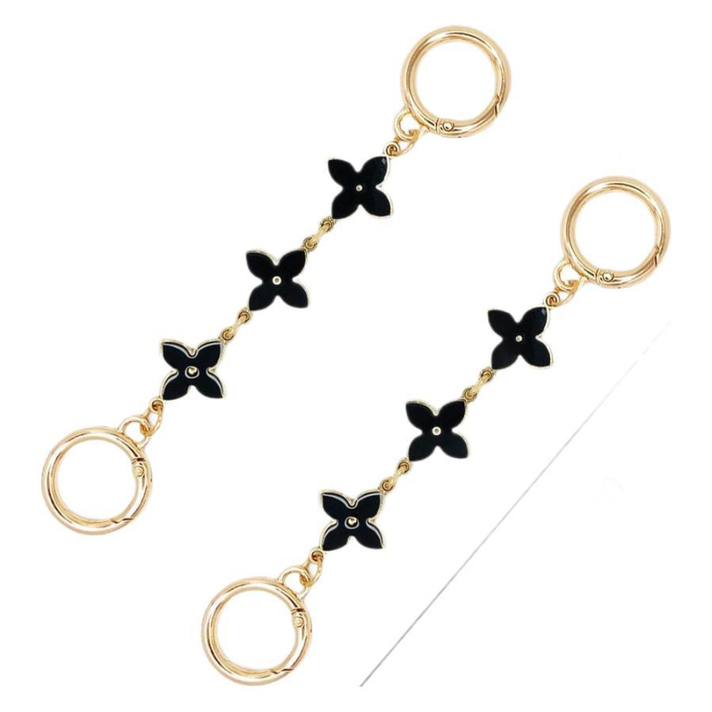 Αξεσουάρ αλυσίδας τσάντας με φινίρισμα λαδιού σε σταγόνες, μοτίβο τετράφυλλου φύλλου, μέταλλο, Xinhe